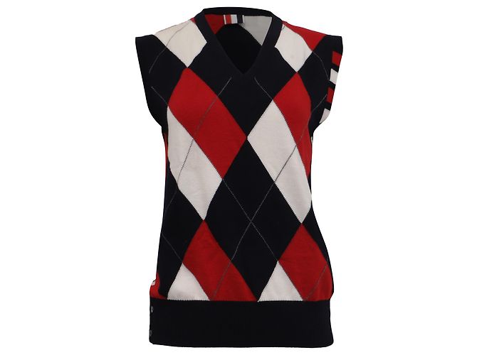 Mehrfarbiger Argyle-Weste aus Wolle 4-Bar von Thom Browne Mehrfarben