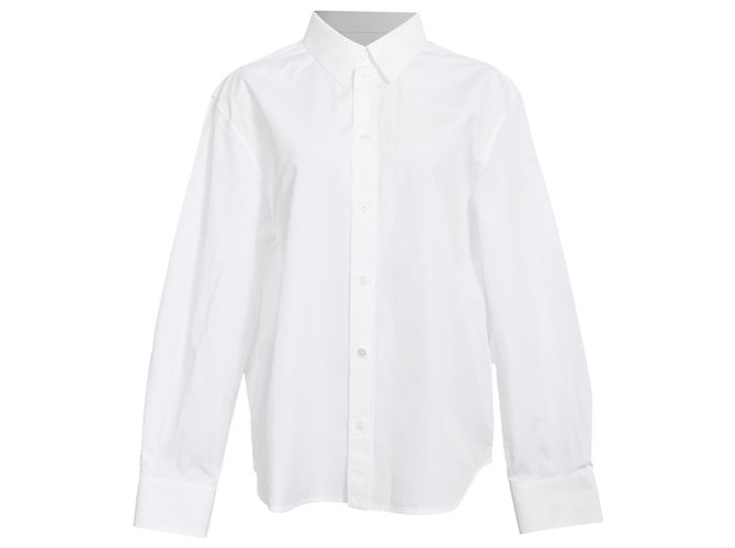 Céline Camisa de botones Celine en algodón blanco Crudo