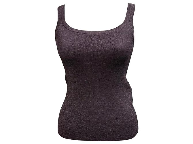 Max Mara metallisches Top aus violettem Viskose Lila