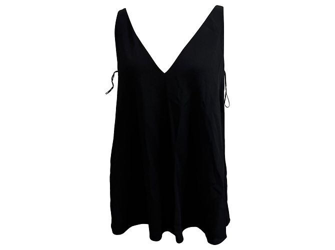 Stella Mc Cartney  Stella Mccartney V-Neck Tank Top in Black Viscose