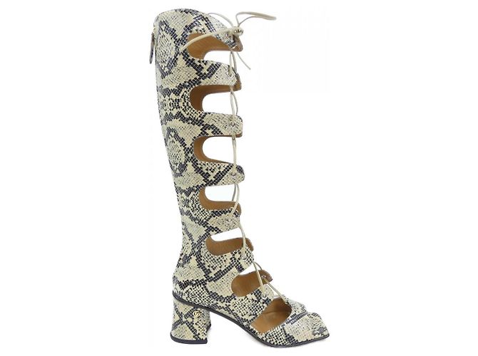 Gucci Long Boots Black Beige