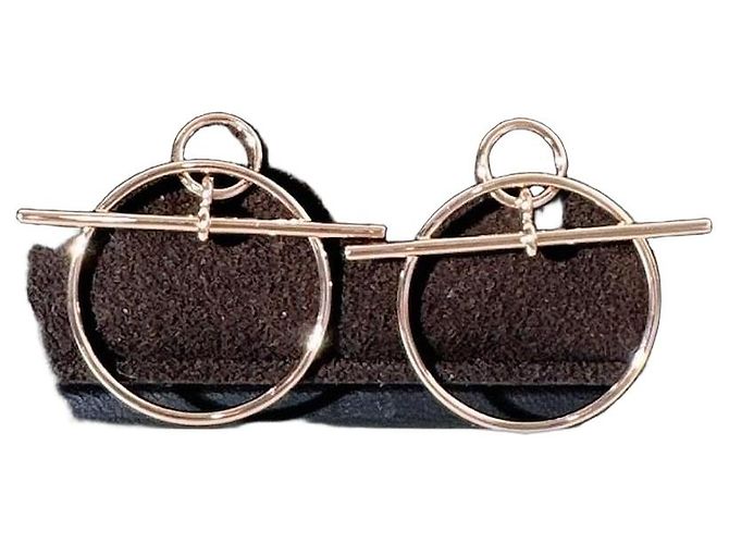 Pendientes de aro pequeños Hermès Loop en oro rosa 18K Dorado 
