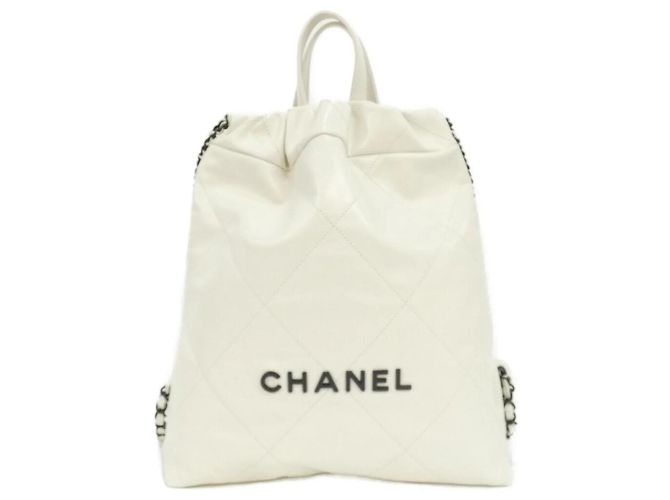 Chanel 22 Line AS3859 Rucksack Weiß