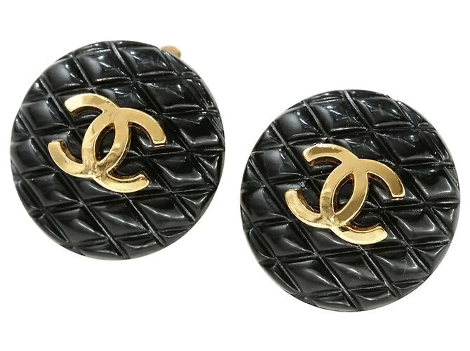 Orecchini Clip Coco Mark di Chanel Nero D'oro 