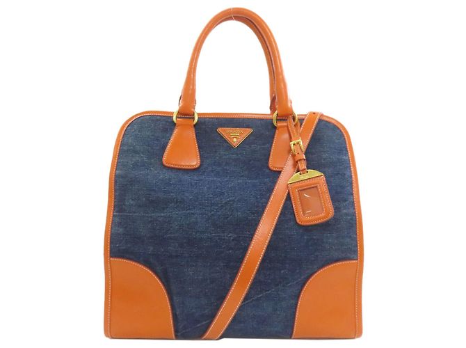 Sac à main 2-en-1 Prada BN2254 Bleu Orange