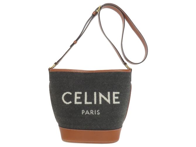 Céline Borsa a Spalla Lunga Celine Bucket Marrone