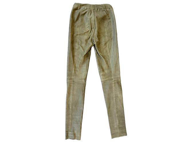 Autre Marque Schimmel - Grüne Lammlederhose