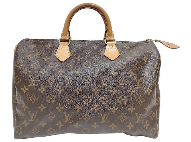 Sac à main Speedy Louis Vuitton Monogram Canvas 35 Marron