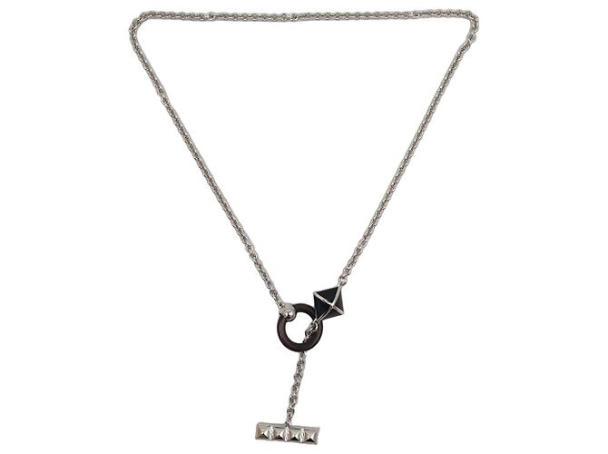Hermès Collana da uomo Medor XO, Metallo e Corno, Nero Argento