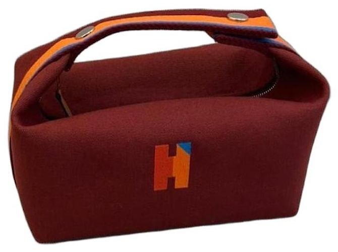 Hermès Bride-A-Brac Case Canvas Bordeaux Dark red