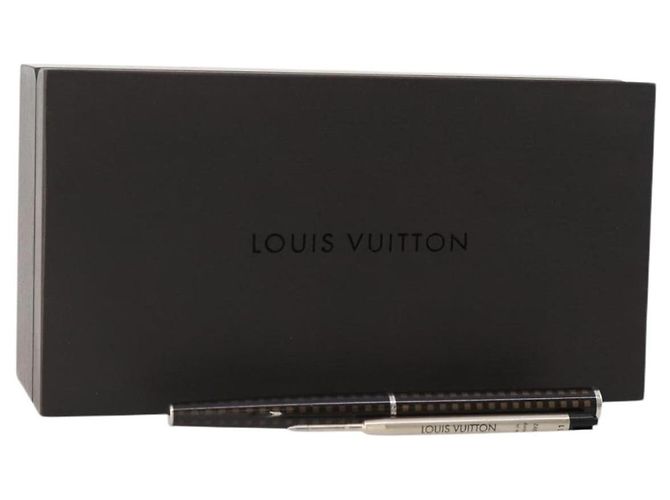 Louis Vuitton Stiftetui Set Metall Holz Braun LV Auth bs34322
