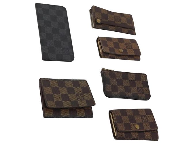 Damier Ebene Schlüsseletui 6 Set LOUIS VUITTON Auth bs34352
