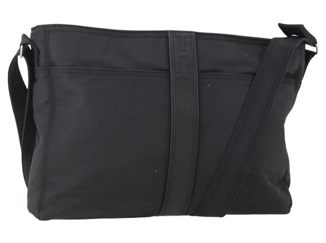 Hermès HERMES Bolsa de Hombro Acapulco Basas MM Nylon Negro Auth BAZ192