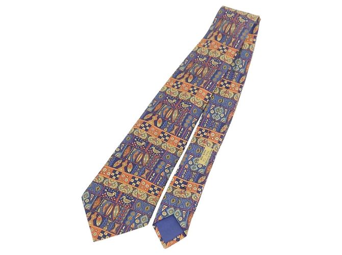 Hermès HERMES Necktie Silk Blue Auth 174892