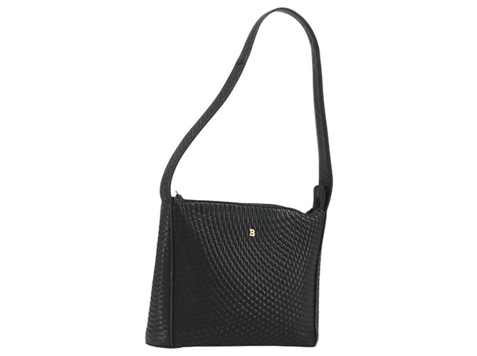 BALLY Borsa a Spalla in Pelle Nera e Oro Auth 176596 Nero D'oro