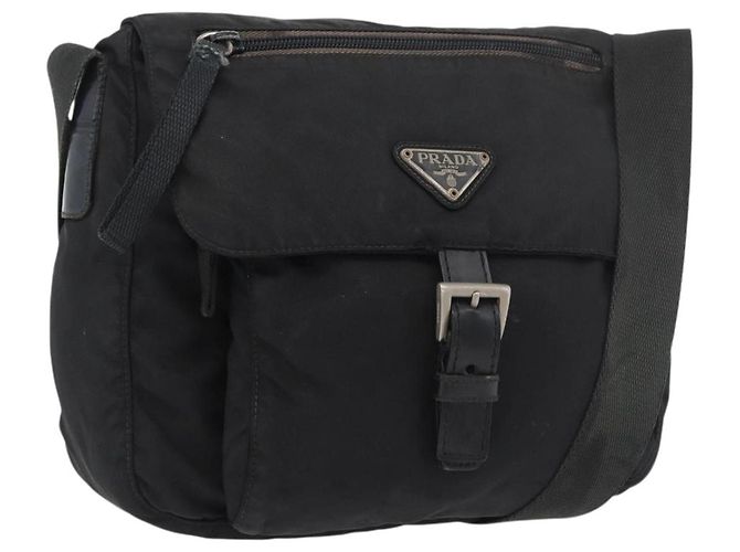 Borsa a Spalla PRADA Nylon Nero Argento Autentica ka3998