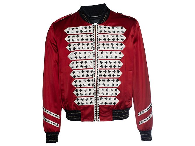 Saint Laurent, Giacca bomber militare rossa 2019 Rosso