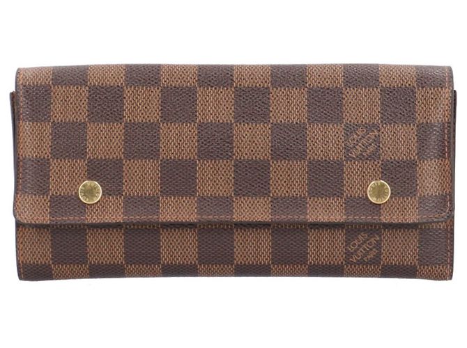 Cartera Larga Damier Louis Vuitton Castaño