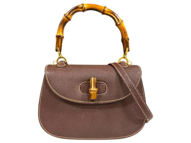 Borsa a Spalla Gucci Bamboo Marrone