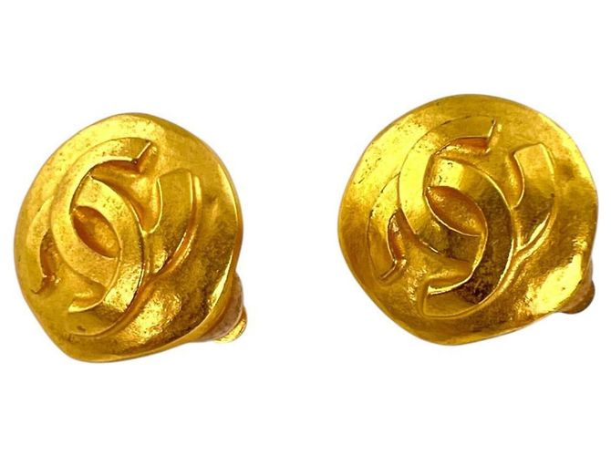 Boucles d'oreilles clips en plaqué or Chanel Doré