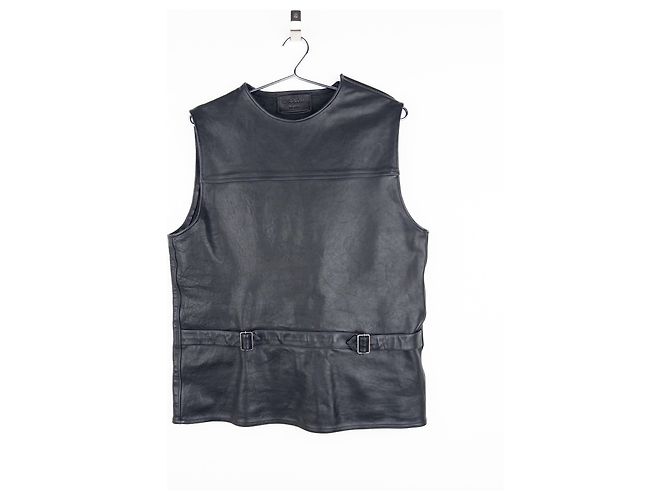 Bondage-Lederweste Prada von Raf Simons SS23 Schwarz