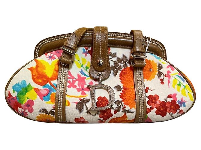 Dior “Detective” Handbag with floral-print canvas frame
