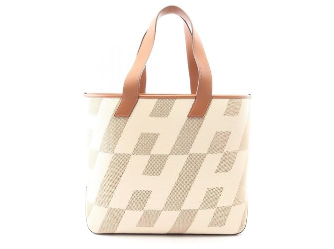 Bolsa tote H Ambier GM da Hermès Marrom Cru