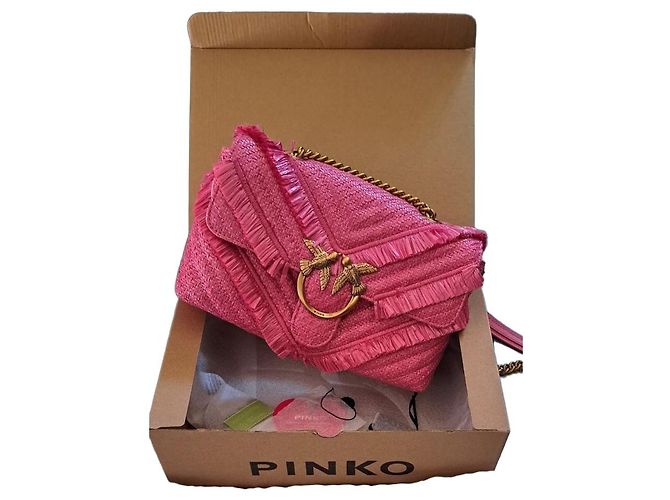 Pinko Handtasche Stroh Fuchsia Fuschia