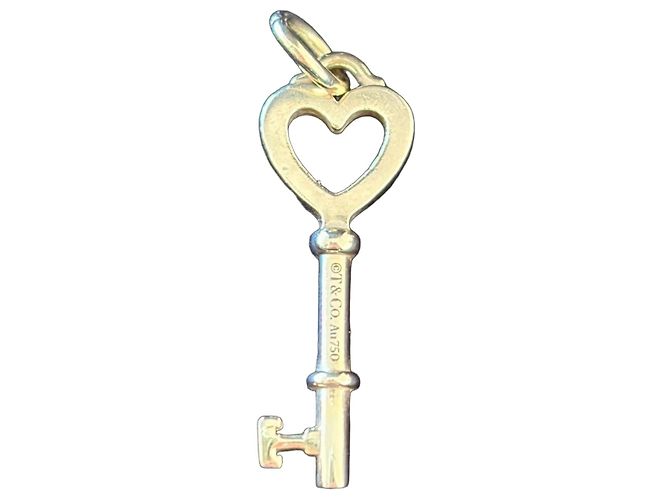 Colar com pingente de chave Tiffany & Co em ouro amarelo Dourado