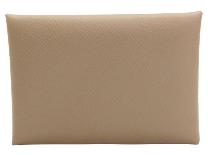 Porte-cartes Calvi Duo en Epsom d'Hermès Beige