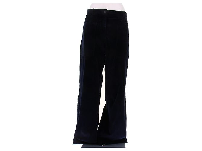 Autre Marque MAISON KITSUNE Samtoseite in Navy Blau Schwarz