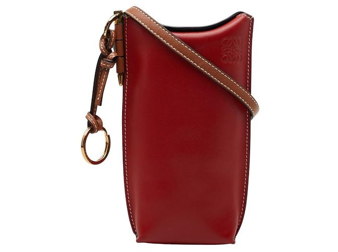 Bolsa transversal Loewe Anagram Gate Pocket Marrom Vermelho