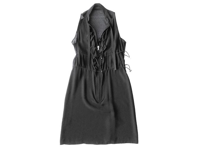 PRADA VESTIDO DE CREPÉ DE SEDA. Negro