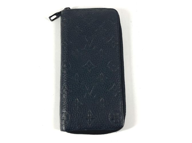 Cartera larga Zippy de cuero Monogram grabado Louis Vuitton Negro
