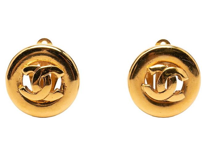 Orecchini a clip vintage Coco Mark di Chanel D'oro