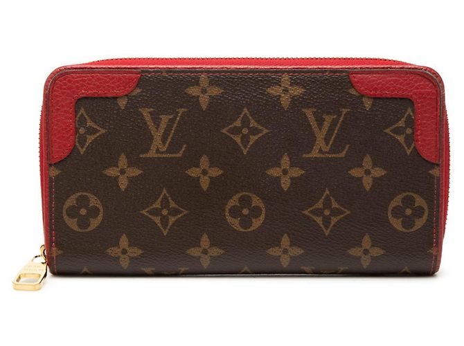 Cartera Zippy Long Retiro Monogram Louis Vuitton Castaño Fucsia Monograma