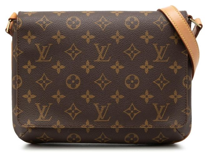 Louis Vuitton Monogram Musette Tango Shoulder Bag Brown