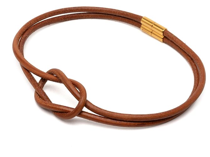 Colar Atame de couro marrom Hermès 