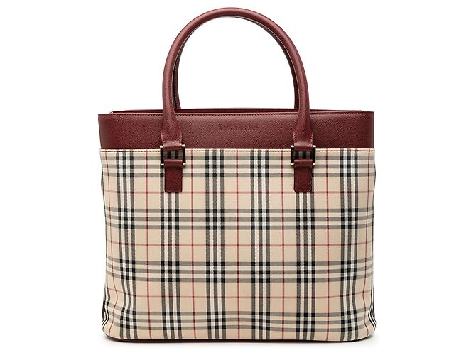 Burberry Beige House Check Canvas Tote