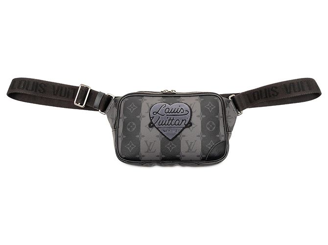 Bolsa sling modular Louis Vuitton Monogram Eclipse Stripes Preta Preto