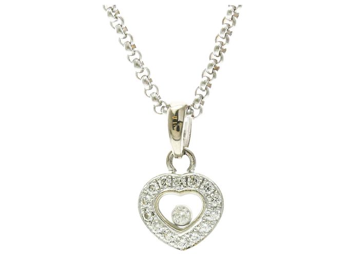 Colar de diamante em forma de coração Chopard Happy Diamonds Prata