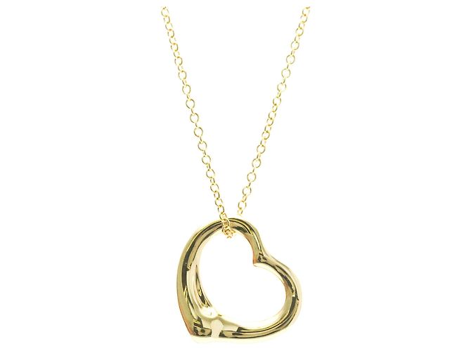 Elsa Peretti Tiffany & Co Collar Péndulo Corazón Abierto Tiffany en Oro Amarillo de 18K Dorado