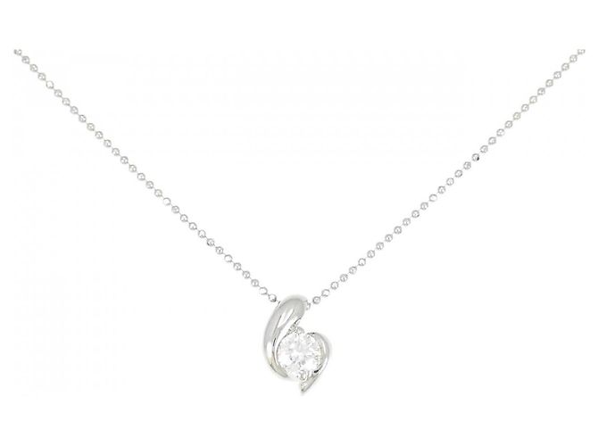 Autre Marque Platin-Diamant-Halskette Silber