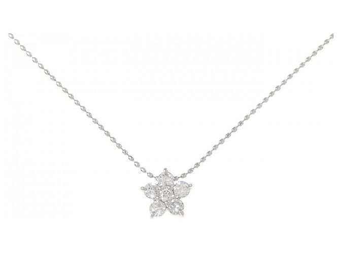 Autre Marque Diamant-Halskette Pt900/Pt850 Silber