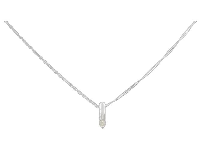Autre Marque Collar de diamante en oro blanco Au750 Plata
