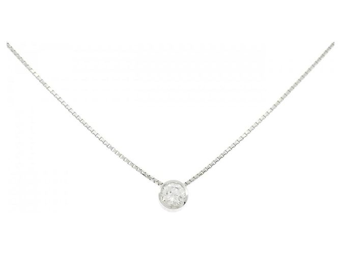 Autre Marque Platin-Diamant-Halskette Silber