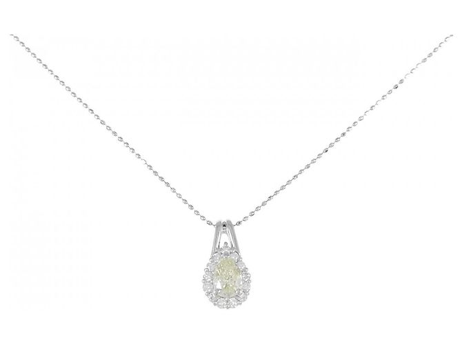 Autre Marque Platin-Diamant-Halskette Silber