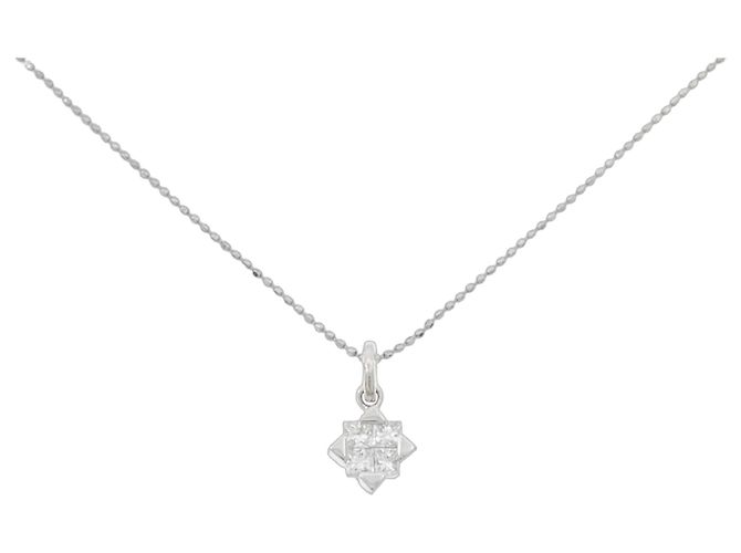 Autre Marque Diamant-Halskette Pt900 Pt850 Silber