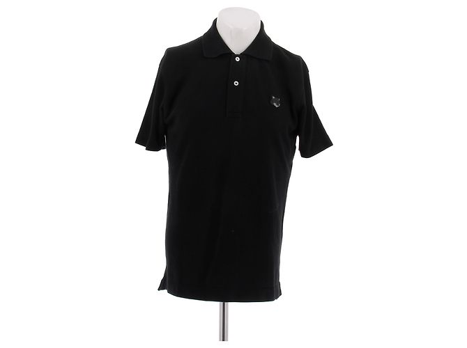 Autre Marque Polo in cotone nera MAISON KITSUNE Nero