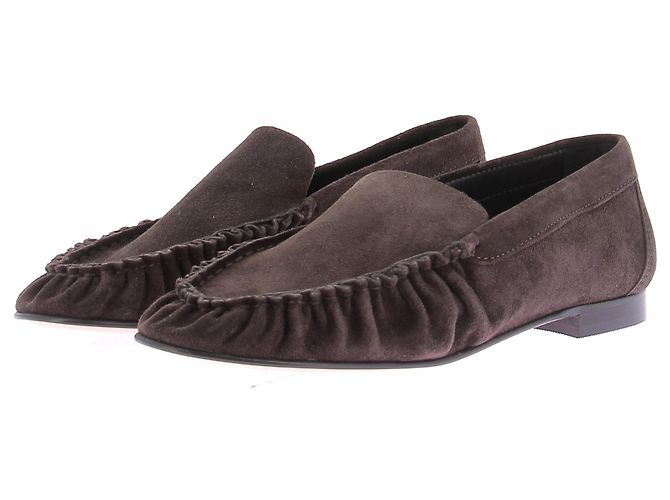 Autre Marque Mocassini in camoscio marrone scuro